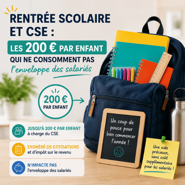 Cadeau de rentrée scolaire offert par le CSE