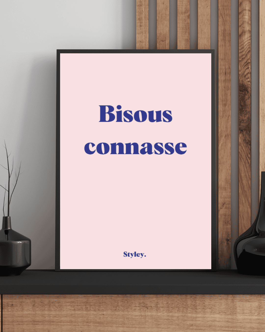 Bisous connasse - Affiche Affiche avec cadre