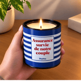Rayures marine - Bougie Personnalisable