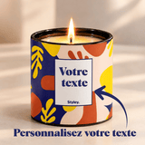 Floral bleu nuit - Bougie Personnalisable