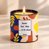 Floral bleu nuit - Bougie Personnalisable