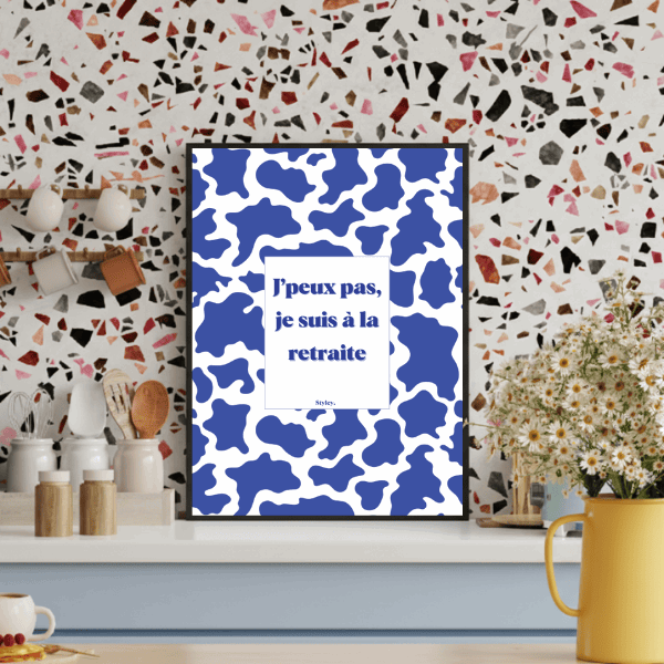 J'peux pas, je suis à la retraite - Affiche Affiche avec cadre