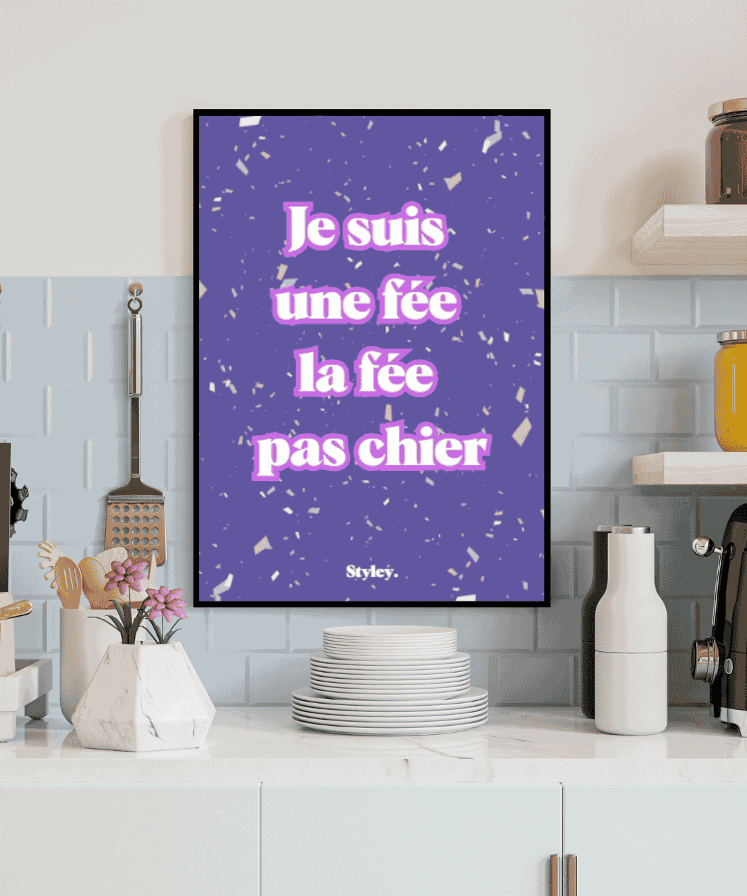 Je suis une fée, la fée pas chier - Affiche Affiche avec cadre