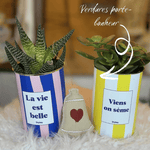 Viens on sème - pot à rayures - Plante
