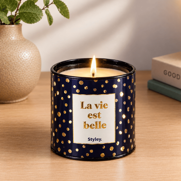 La vie est belle - Bougie Parfumée finition gold