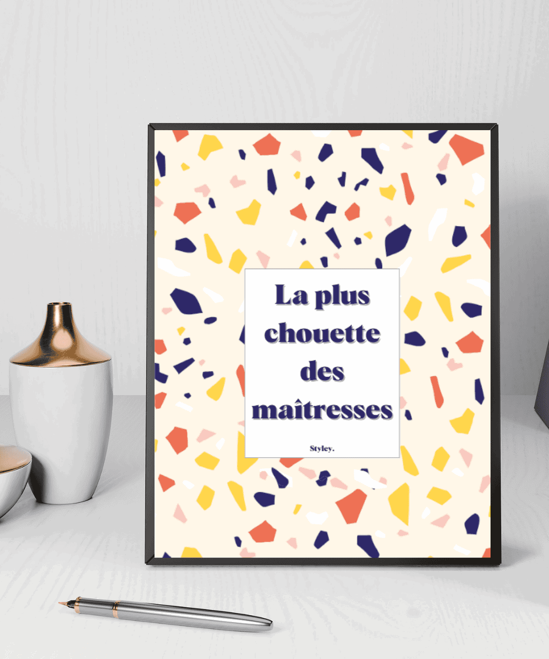 La plus chouette des maîtresse - Affiche Affiche avec cadre