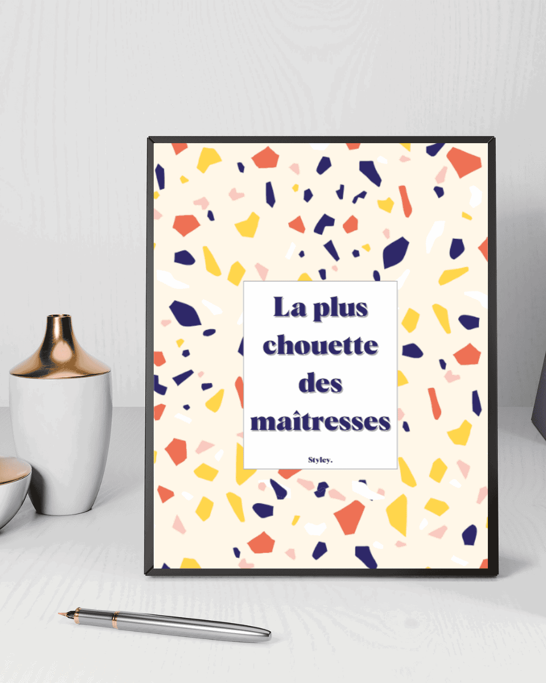 La plus chouette des maîtresse - Affiche Affiche avec cadre