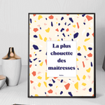 La plus chouette des maîtresse - Affiche Affiche avec cadre