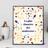La plus chouette des maîtresse - Affiche Affiche avec cadre