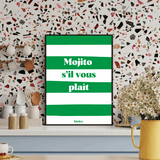 Mojito s'il vous plait - Affiche Affiche avec cadre