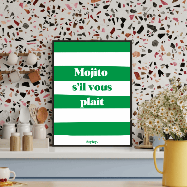Mojito s'il vous plait - Affiche Affiche avec cadre