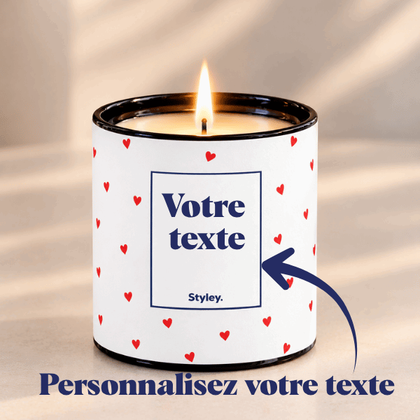 Pois rouges - Bougie Personnalisable