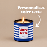 Rayures marine - Bougie Personnalisable