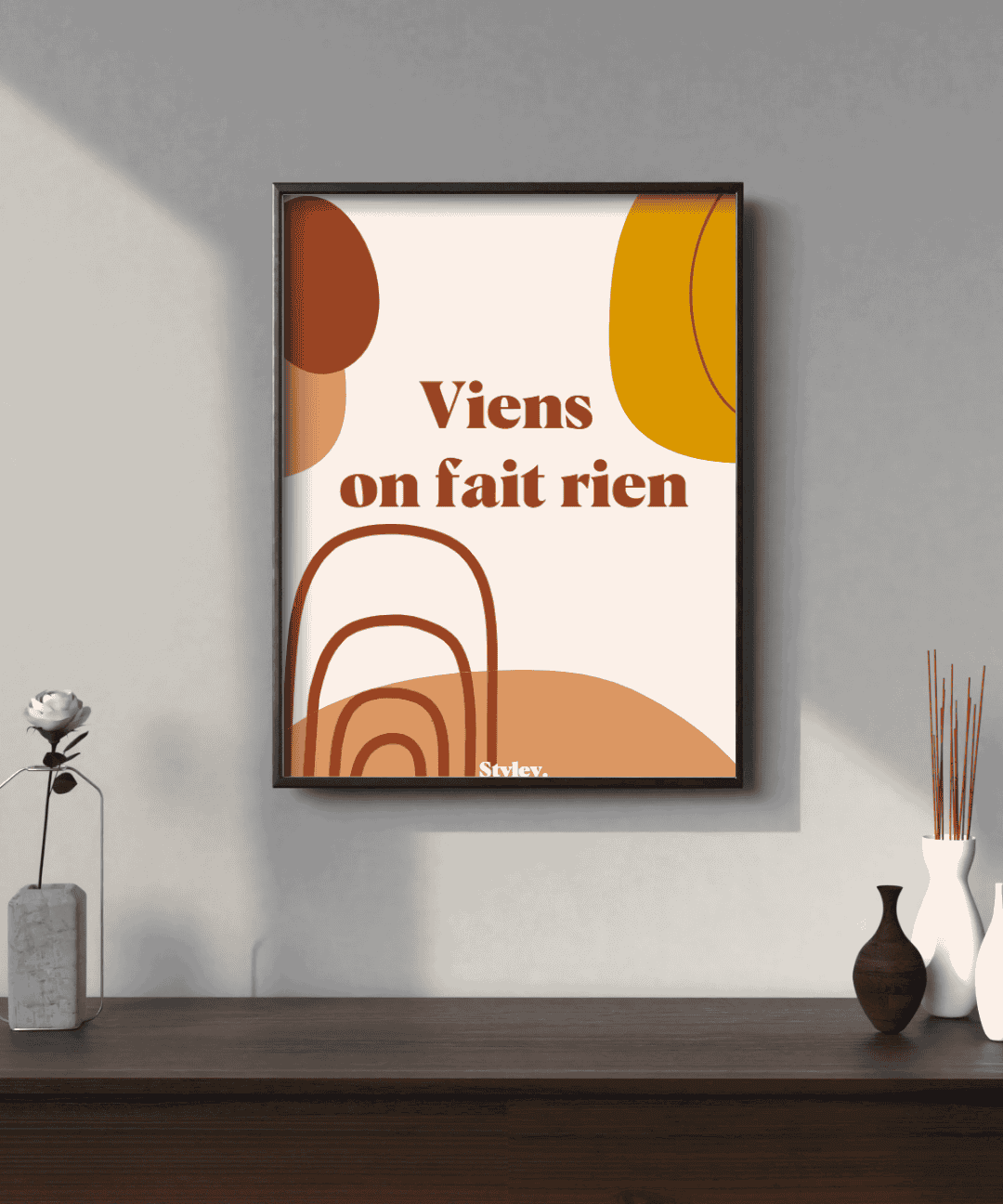 Viens on fait rien - Affiche Affiche avec cadre