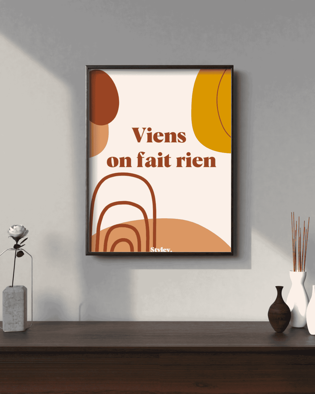 Viens on fait rien - Affiche Affiche avec cadre