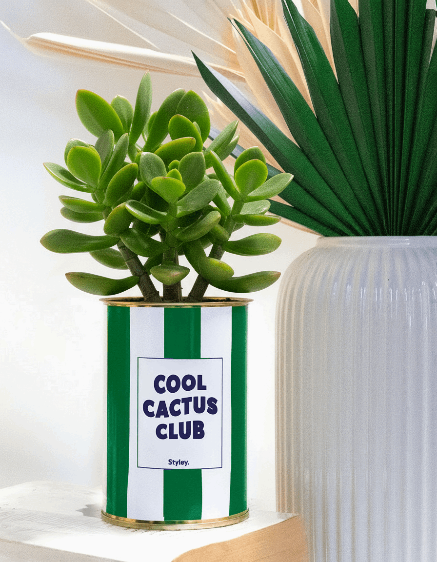 Cool Cactus Club - pot à rayures - Plante grasse